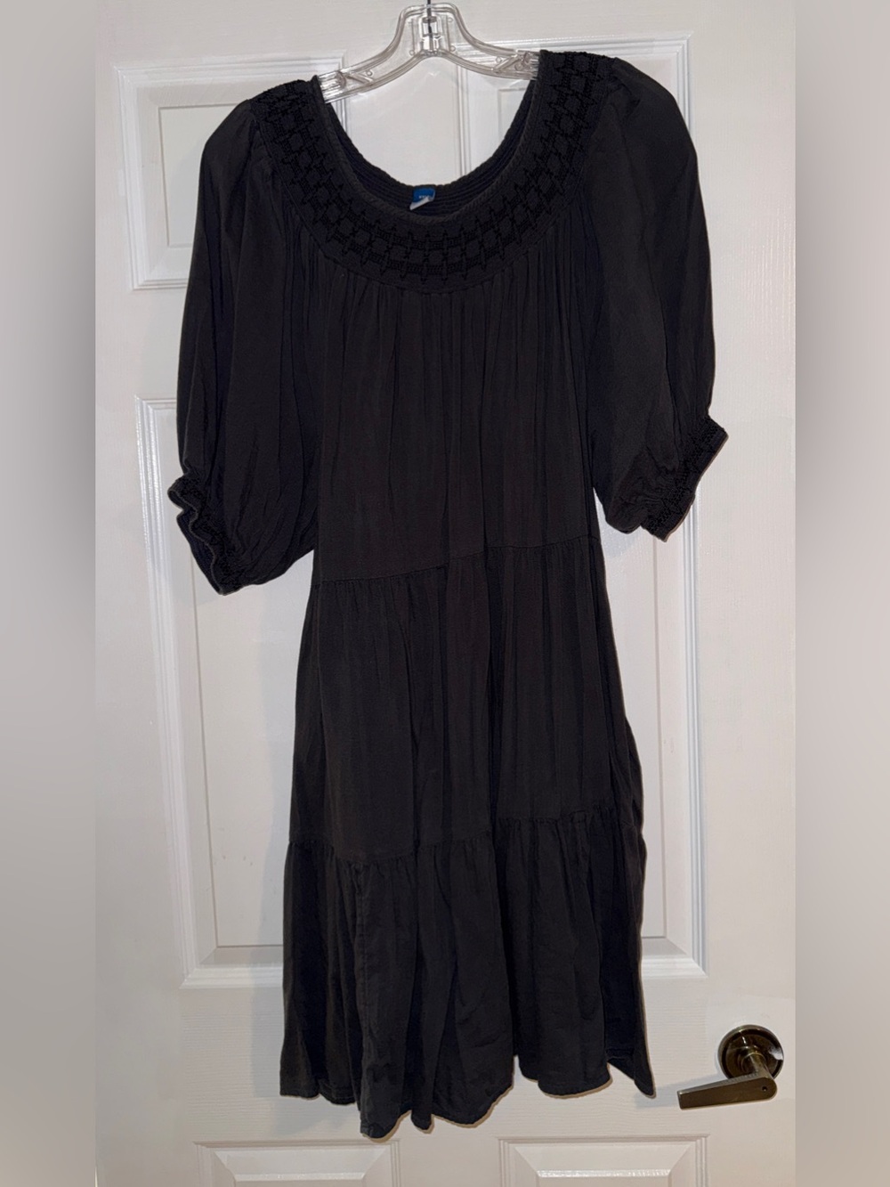 Old Navy gray Women's Smocked Yoke Tiered Midi Dress
